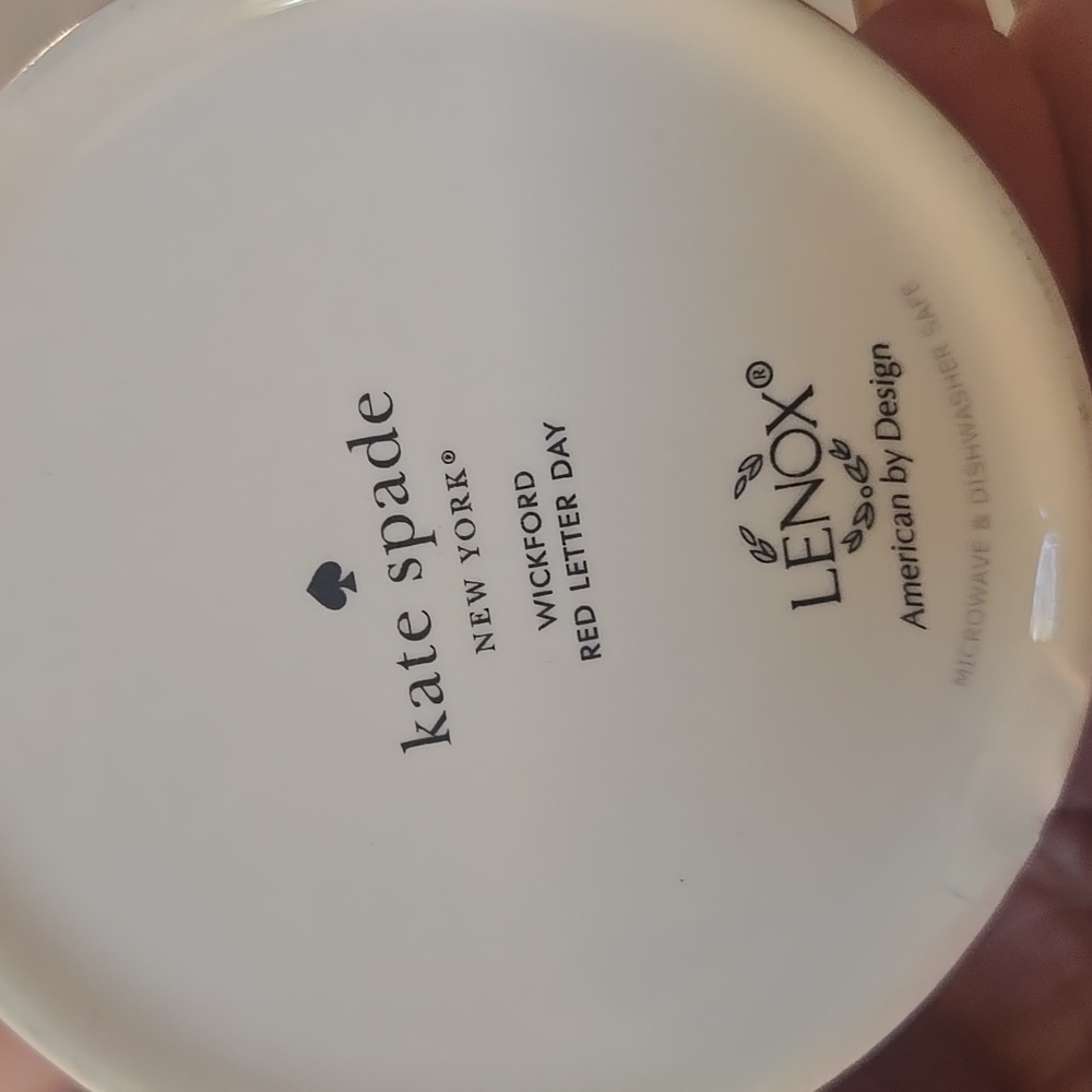 Kate Spade New York & Lenox Pink/Orange Striped "E" Wickford Red Letter Day Mug - Picture 5 of 5
